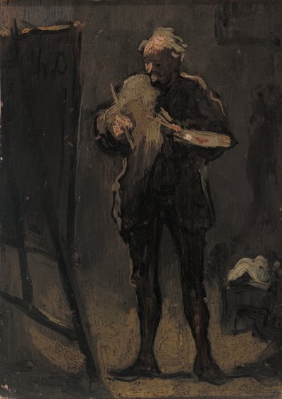 The Painter in Front of His Canvas by Honoré Daumier